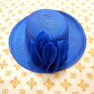 Royal Blue Women Straw Hat
